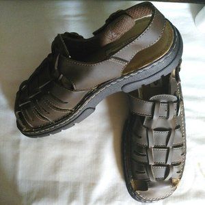 Vintage rare unisex strappy comfy sling-back closed toes thick sandals shoes